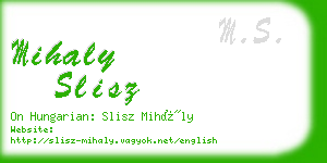 mihaly slisz business card